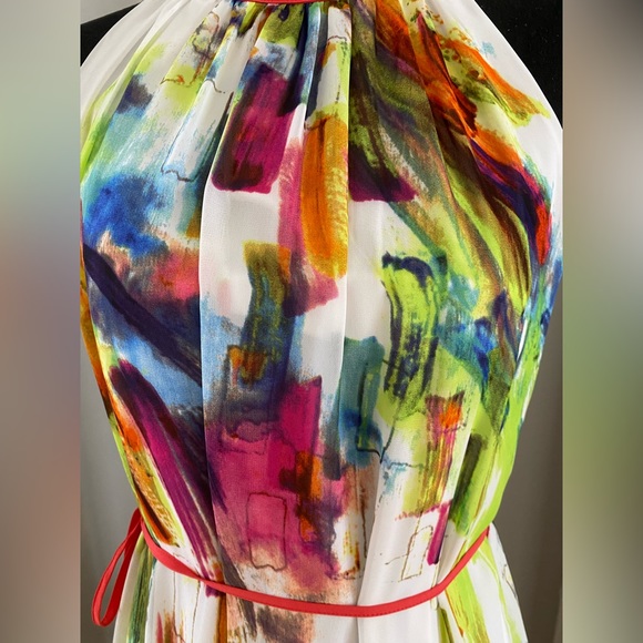 Women’s Chetta B Beautiful Sleeveless Multi-Color Maxi Dress, Size 10 - Picture 5 of 6